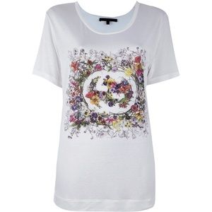 NWT Authentic Gucci Floral Print GG Modal T Shirt